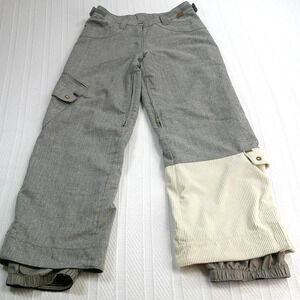 Obermeyer Toray Insulated Ski Snow Pants Gray/Beige Waterproof-Womens Sz 2 (XS)